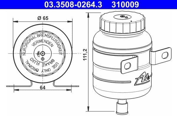 Kompensācijas tvertne, Bremžu šķidrums ATE 03.3508-0264.3 1