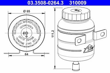 Kompensācijas tvertne, Bremžu šķidrums ATE 03.3508-0264.3 1