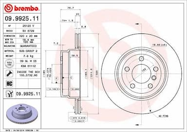 Bremžu diski BREMBO 09.9925.11 1