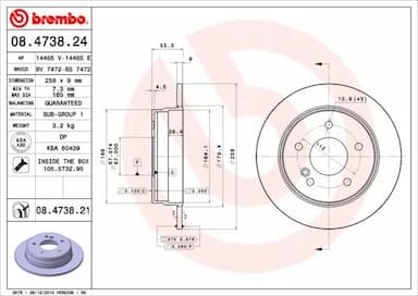 Bremžu diski BREMBO 08.4738.21 1