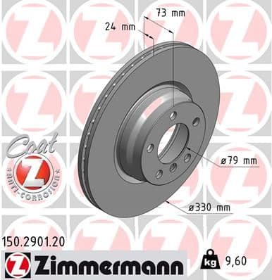 Bremžu diski ZIMMERMANN 150.2901.20 1