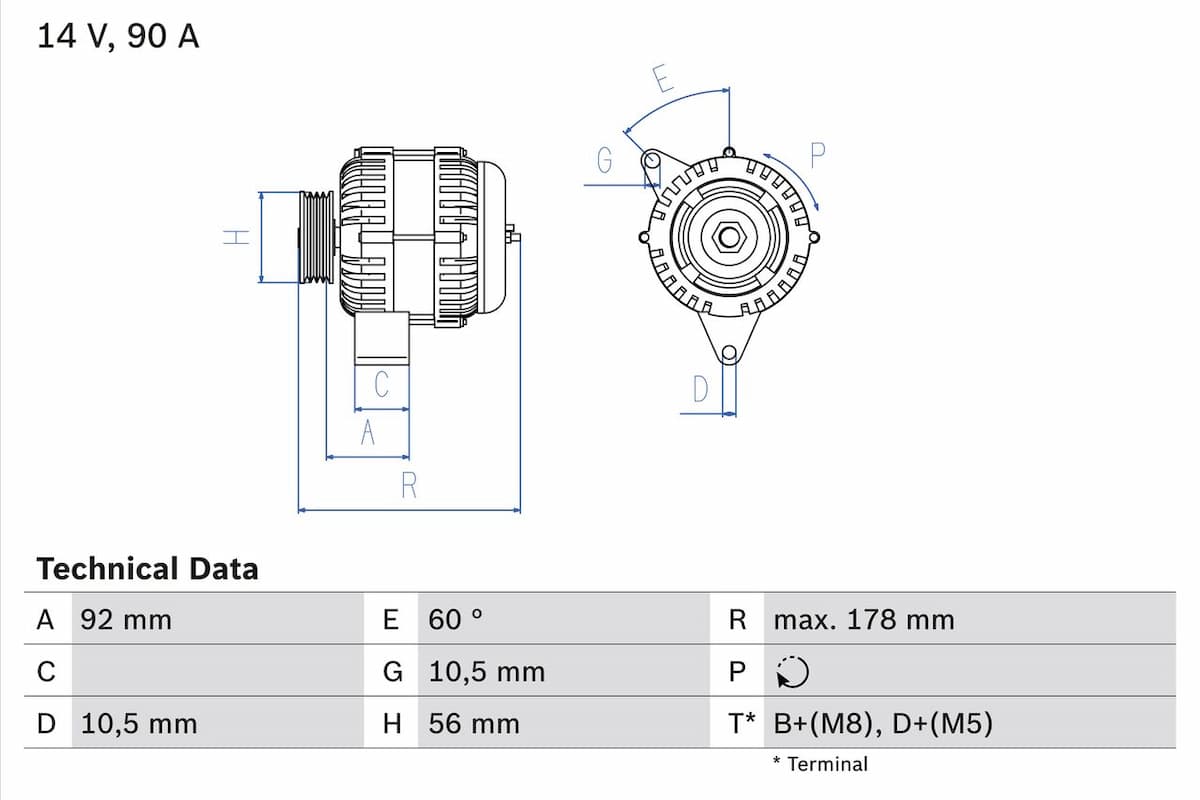 Ģenerators BOSCH 0 986 039 750 1