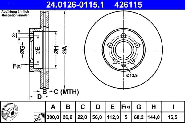 Bremžu diski ATE 24.0126-0115.1 1