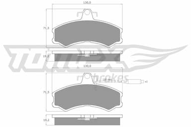 Bremžu uzliku kompl., Disku bremzes TOMEX Brakes TX 10-46 1