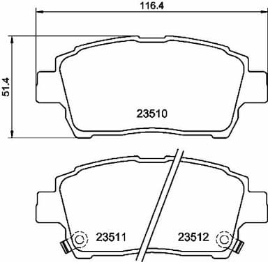 Bremžu uzliku kompl., Disku bremzes HELLA 8DB 355 017-081 1