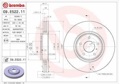 Bremžu diski BREMBO 09.E522.11 1