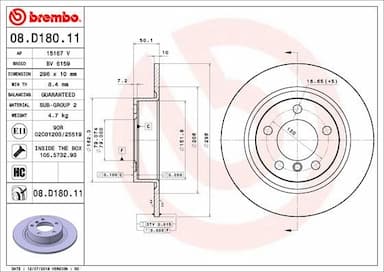 Bremžu diski BREMBO 08.D180.11 1