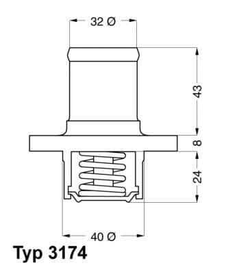 Termostats, Dzesēšanas šķidrums BorgWarner (Wahler) 3174.89D 1