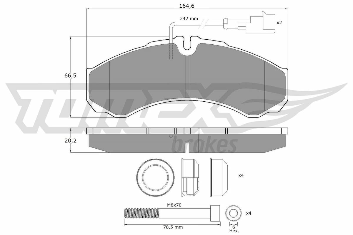 Bremžu uzliku kompl., Disku bremzes TOMEX Brakes TX 11-112 1