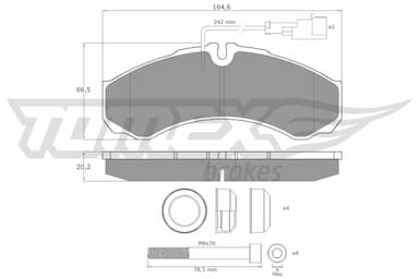 Bremžu uzliku kompl., Disku bremzes TOMEX Brakes TX 11-112 1