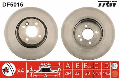 Bremžu diski TRW DF6016 1