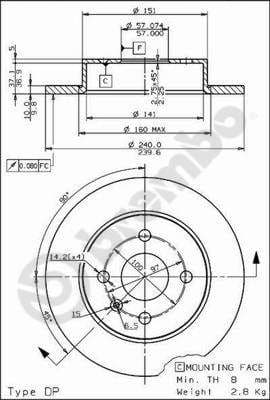 Bremžu diski BREMBO 08.7626.75 1