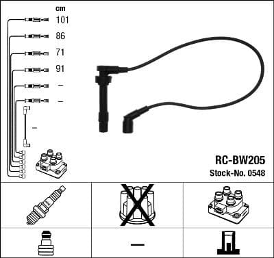 Augstsprieguma vadu komplekts NGK 0548 1