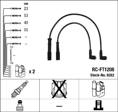 Augstsprieguma vadu komplekts NGK 9262 1