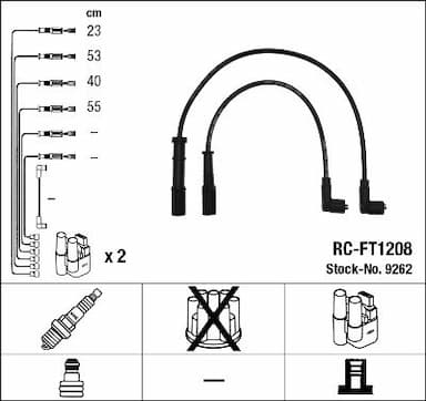 Augstsprieguma vadu komplekts NGK 9262 1