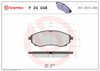 Bremžu uzliku kompl., Disku bremzes BREMBO P 24 048 1