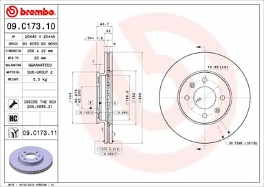 Bremžu diski BREMBO 09.C173.11 1