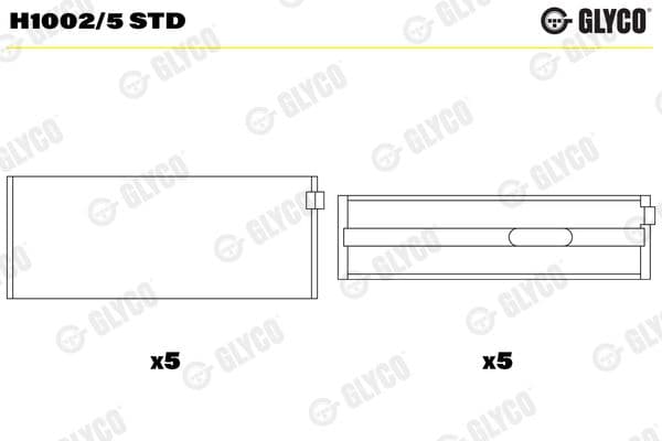 Kloķvārpstas gultnis GLYCO H1002/5 STD 1