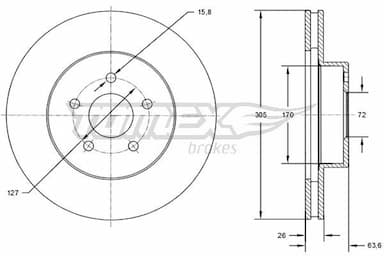 Bremžu diski TOMEX Brakes TX 72-23 1