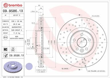 Bremžu diski BREMBO 09.9586.1X 1