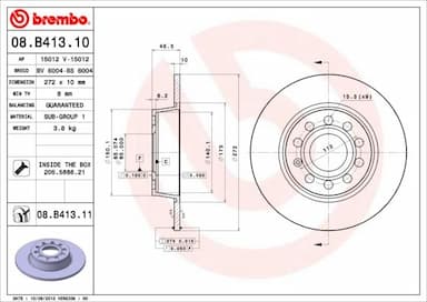 Bremžu diski BREMBO 08.B413.11 1