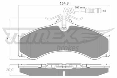 Bremžu uzliku kompl., Disku bremzes TOMEX Brakes TX 11-481 1