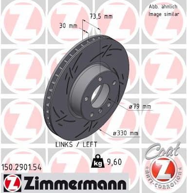 Bremžu diski ZIMMERMANN 150.2901.54 1