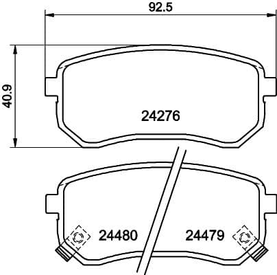 Bremžu uzliku kompl., Disku bremzes HELLA 8DB 355 006-581 1