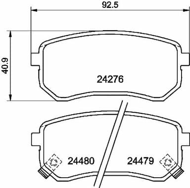 Bremžu uzliku kompl., Disku bremzes HELLA 8DB 355 006-581 1