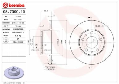 Bremžu diski BREMBO 08.7300.10 1