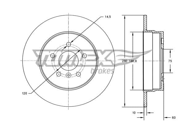 Bremžu diski TOMEX Brakes TX 71-45 1