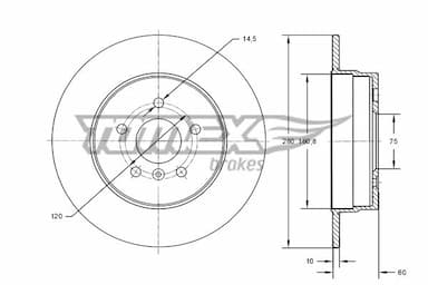 Bremžu diski TOMEX Brakes TX 71-45 1