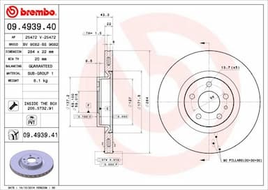 Bremžu diski BREMBO 09.4939.41 1