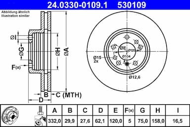 Bremžu diski ATE 24.0330-0109.1 1