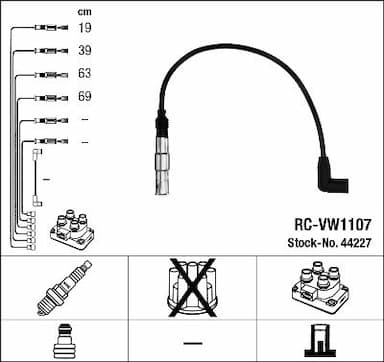 Augstsprieguma vadu komplekts NGK 44227 1