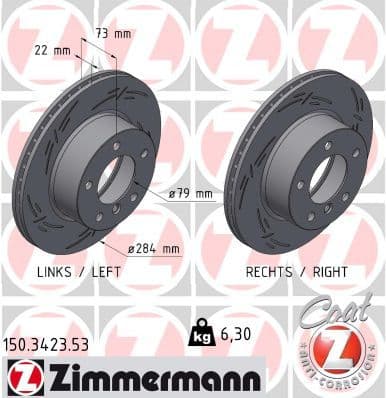 Bremžu diski ZIMMERMANN 150.3423.53 1