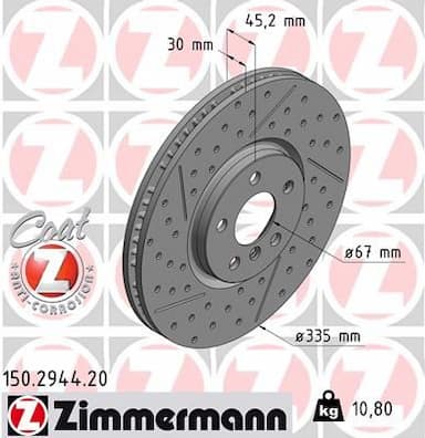 Bremžu diski ZIMMERMANN 150.2944.20 1