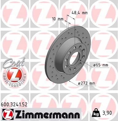 Bremžu diski ZIMMERMANN 600.3241.52 1