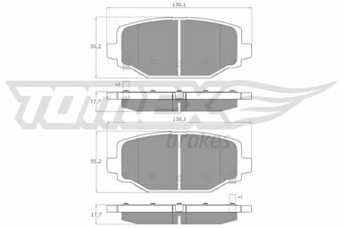 Bremžu uzliku kompl., Disku bremzes TOMEX Brakes TX 19-05 1