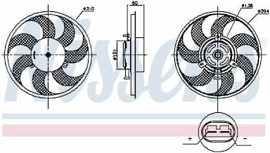 Ventilators, Motora dzesēšanas sistēma NISSENS 85879 6