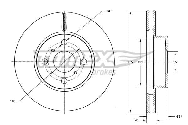 Bremžu diski TOMEX Brakes TX 73-26 1