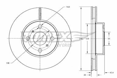 Bremžu diski TOMEX Brakes TX 73-26 1