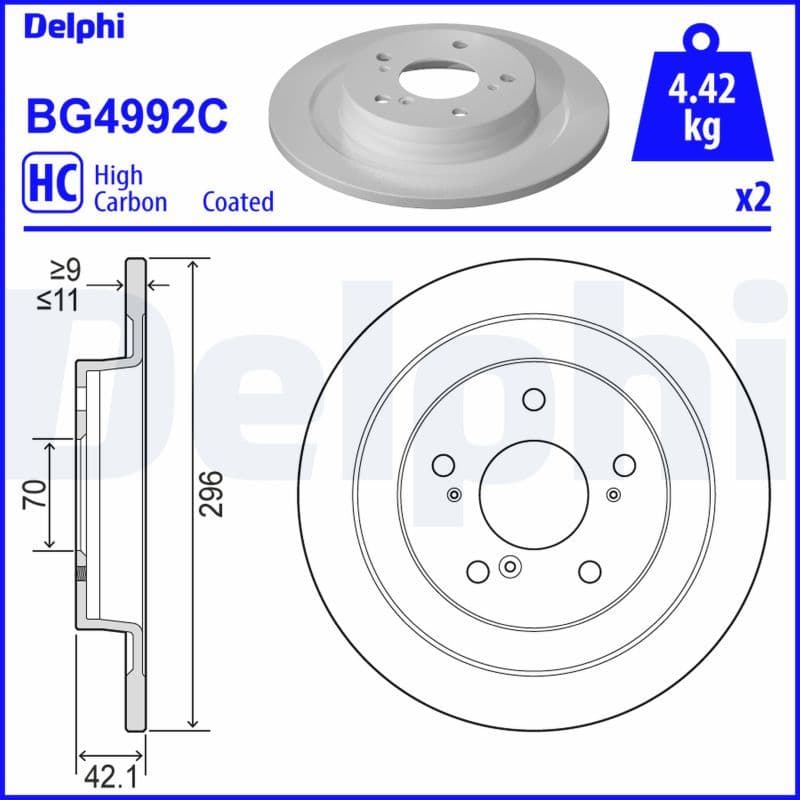 Bremžu diski DELPHI BG4992C 1