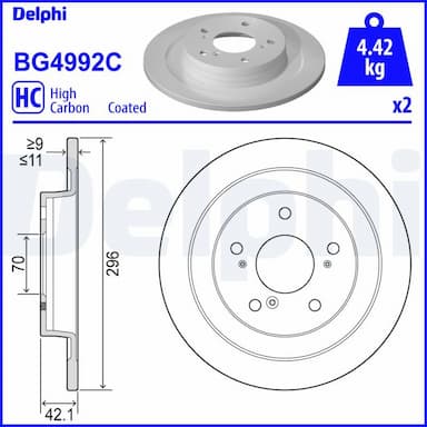 Bremžu diski DELPHI BG4992C 1