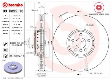 Bremžu diski BREMBO 09.D895.13 1