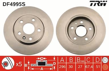 Bremžu diski TRW DF4995S 1