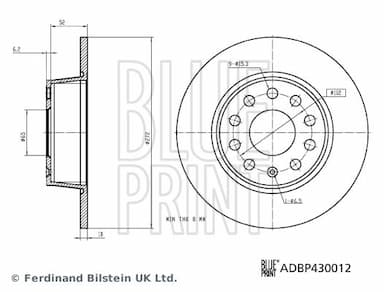 Bremžu diski BLUE PRINT ADBP430012 3