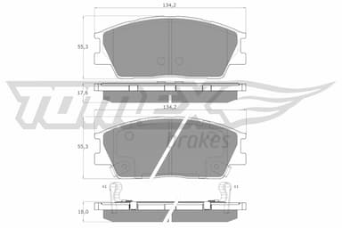 Bremžu uzliku kompl., Disku bremzes TOMEX Brakes TX 60-01 1