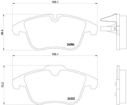 Bremžu uzliku kompl., Disku bremzes BREMBO P 61 106 1