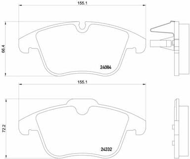 Bremžu uzliku kompl., Disku bremzes BREMBO P 61 106 1